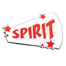 Red and White Spirit Megaphone with Stars Pin
