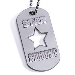 Cut Out Dog Tag - Star Student