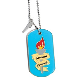 Charm Dog Tag - Student Council Torch