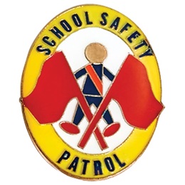 Safety Patrol Award Pin - Crossing Guard With Flags