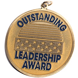 Outstanding Leadership Award Brushed Metal Medallion
