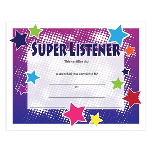 Super Listener Certificate Anderson #39 s
