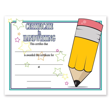 Full-color Handwriting Certificate | Anderson's