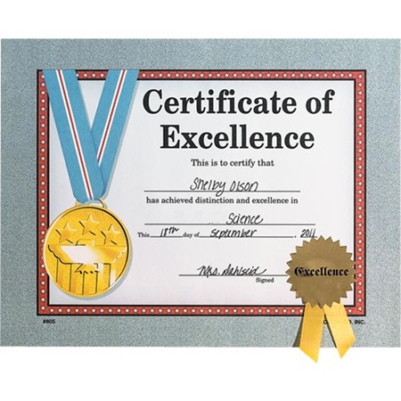Certificate of Excellence Seal Small Certificates With Seals
