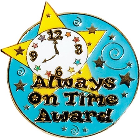 Attendance Award Pin - Always on Time Award