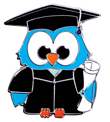 Award Pin - Graduation Owl