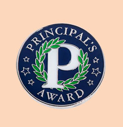 Principal's Award Pin - Letter/Laurel Leaves