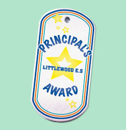 Principal's Award Custom Plastic-Coated Dog Tag
