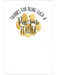 Paw-some Teacher Gift Card Holder