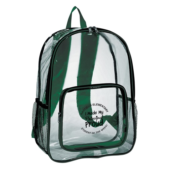 Clear clearance green backpack