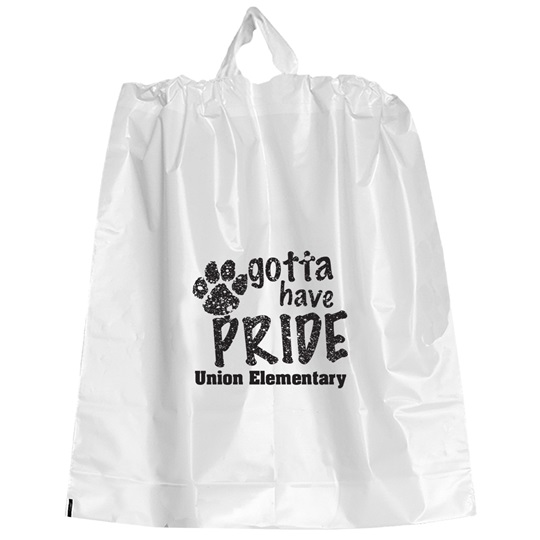 Custom plastic drawstring bags top