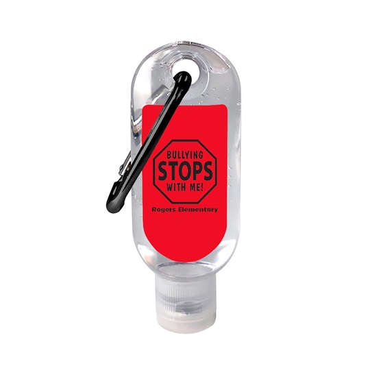 Small Full color Custom Hand Sanitizer Bottle With Carabiner Clip