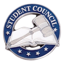 Student Council Book and Gavel Die Cut Pin