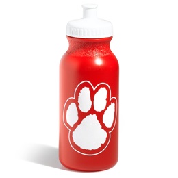 Paw Water Bottle - Red/White