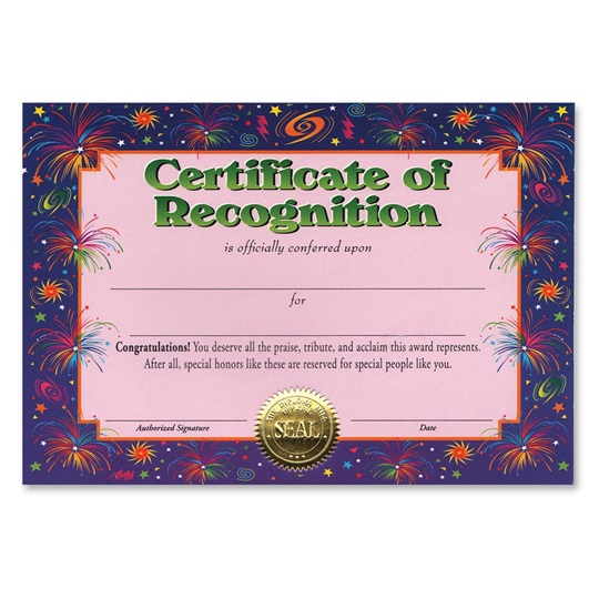 template for certificate of recognition blank