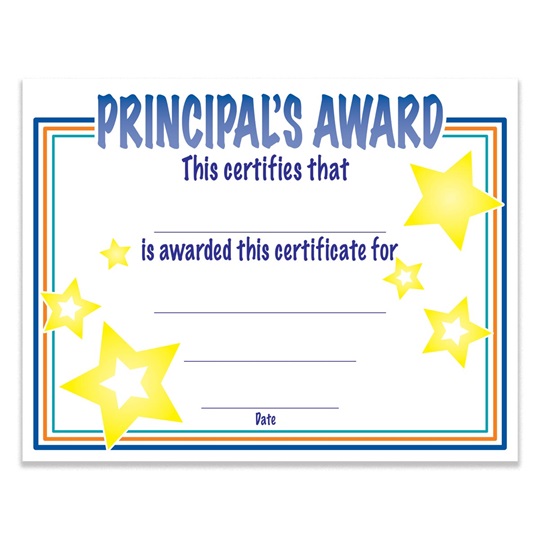 Principal's Award Certificate Pack of 15 