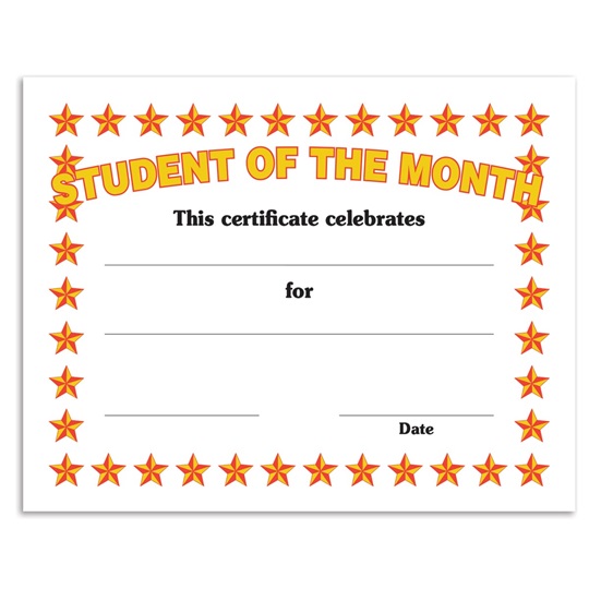 Free Printable Student Of The Month Certificate Templates