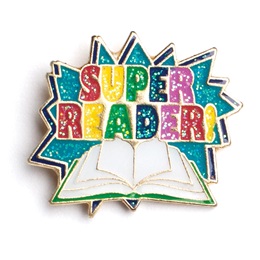 Super Reader Award Pin - Colorful Burst