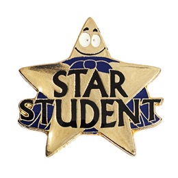 Star Student Award Pin - Star With Cape