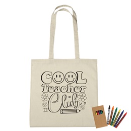 15 in. x 15 in. Coloring Tote Bag - Cool Teacher Club