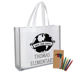 Reflective Coloring Tote Bag with Crayons