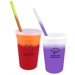 17 oz. So Mood-iful Color-changing Custom Cup and Straw With Lid
