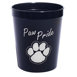 Black and White Paw Pride Stadium Cup