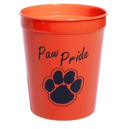 Orange and Black Paw Pride Stadium Cup