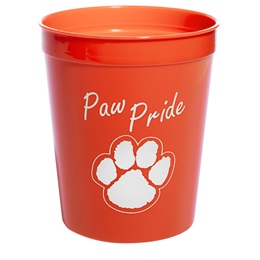Orange and White Paw Pride Stadium Cup