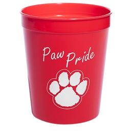 Red and White Paw Pride Stadium Cup