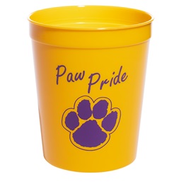 Yellow and Purple Paw Pride Stadium Cup