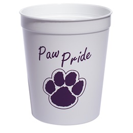 White and Purple Paw Pride Stadium Cup