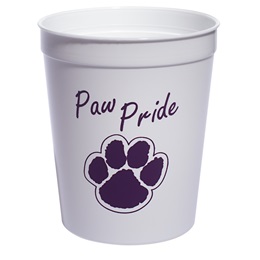White and Purple Paw Pride Fun Cup
