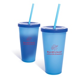 24 oz. Color Changing Custom Tumbler - Blue