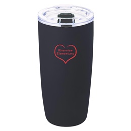 Black Rubberized Custom Travel Tumbler