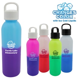 Color-Changing Custom Bottle with Handle Lid - 24 oz.