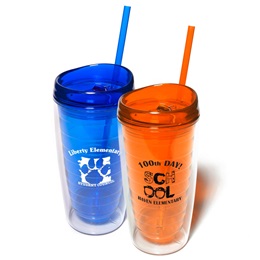 16 oz. Custom Tumbler Cup with Straw