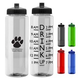 Water Measurement Custom Bottle - Drink Up Design