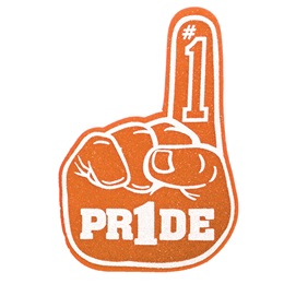 #1 Pride Foam Hand - Orange/White