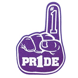 #1 Pride Foam Hand -Purple/White
