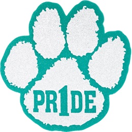 Green/White Foam "Pride" Paw Mitt