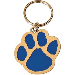 Blue/Gold Paw Key Chain - Blank