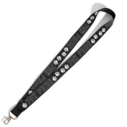 Black Lanyard with 3-D Paw Pride Imprint