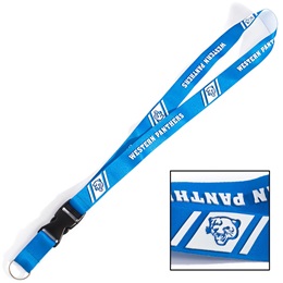 3D Custom Neck Strap With Raised Imprint - Stripes and Mascot