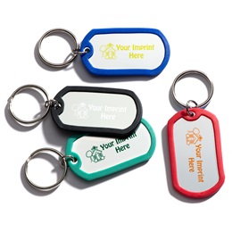 Custom Dog Tag Key Chain with Color Trim