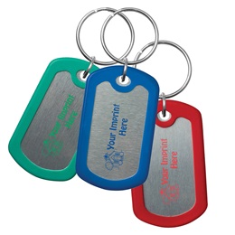 Custom Dog Tag Key Chain with Color Trim