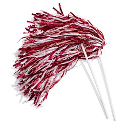 Maroon/White Metallic Textured Poms - 10/pkg
