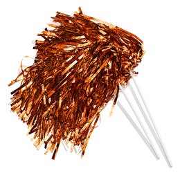 Orange Metallic Textured Poms - 10/pkg