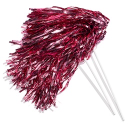 Pink Metallic Textured Poms - 10/pkg