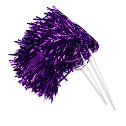 Purple Metallic Textured Poms - 10/pkg